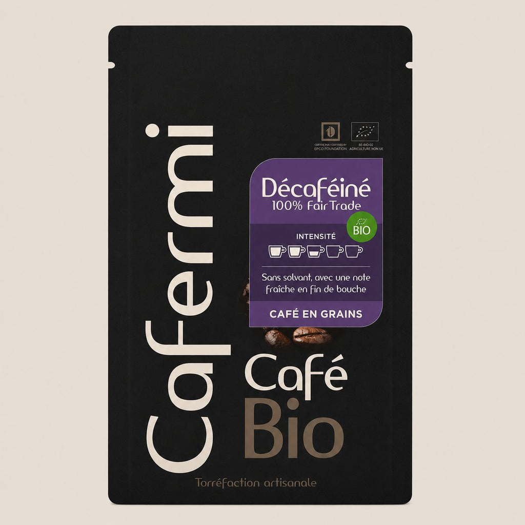 Café Décaféiné Bio Cafermi - sans solvant note fraîche Manzanilla intensité légère 250g 1kg